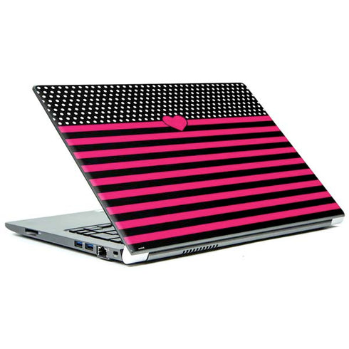 Polka Dots and Stripes Heart in Pink Portege Z30t/Z30t-A Skin