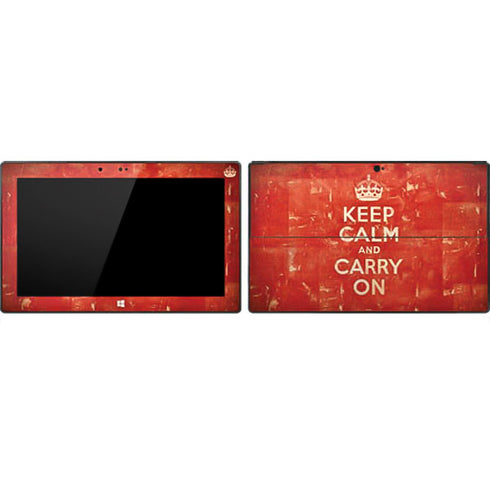 Keep Calm and Carry On Distressed Surface Pro Tablet Skin