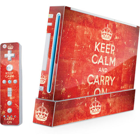 Keep Calm and Carry On Distressed Nintendo Skins