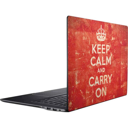 Keep Calm and Carry On Distressed Ativ Book 9 (15.6in 2014) Skin