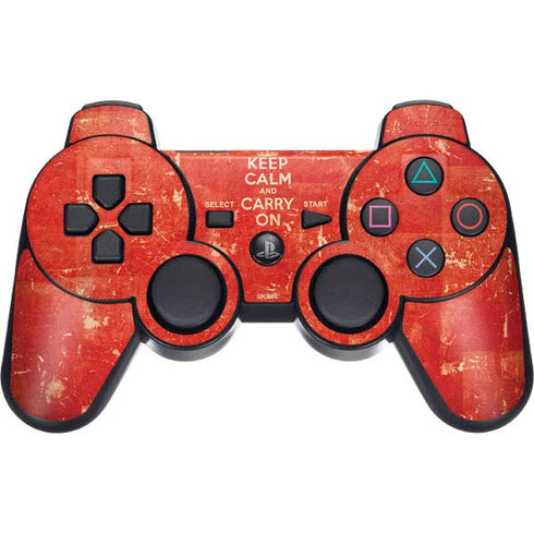 Keep Calm and Carry On Distressed PS3 Dual Shock wireless controller Skin