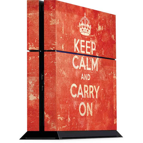 Keep Calm and Carry On Distressed PlayStation PS4 Skins