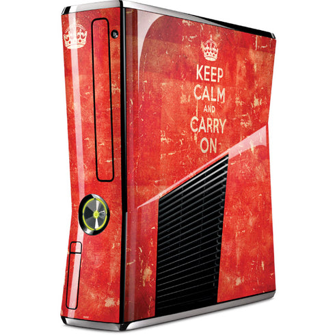 Keep Calm and Carry On Distressed Xbox 360 Slim (2010) Skin