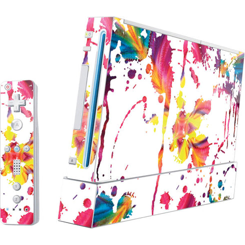Chromatic Splatter White Wii (Includes 1 Controller) Skin