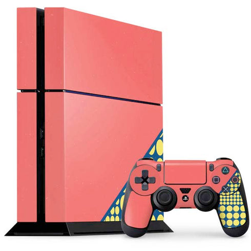 Coral Diagonal Split PlayStation PS4 Skins