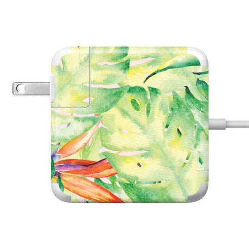 Floral Tropics 85W Power Adapter (15 and 17 inch MacBook Pro Charger) Skin