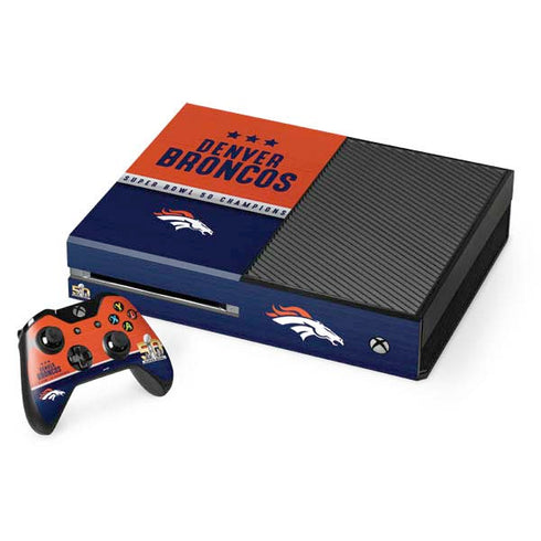 NFL Denver Broncos Super Bowl 50 Champions Xbox One Console and Controller Bundle Skin