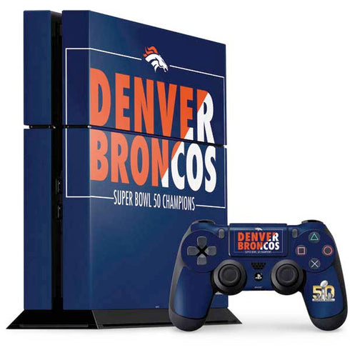 NFL Denver Broncos Super Bowl 50 Champions Bold PS4 Console and Controller Bundle Skin