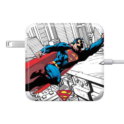 DC Comics Superman Flying Over City Pose 85W Power Adapter (15 and 17 inch MacBook Pro Charger) Skin