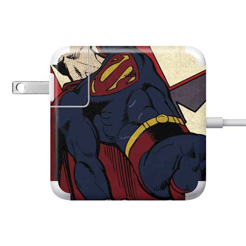 DC Comics Superman Vintage Pose American Flag 85W Power Adapter (15 and 17 inch MacBook Pro Charger) Skin