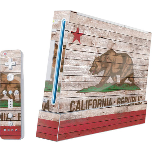 California Flag Dark Wood Wii (Includes 1 Controller) Skin