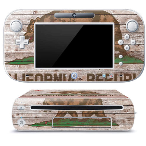 California Flag Dark Wood Wii U (Console + 1 Controller) Skin