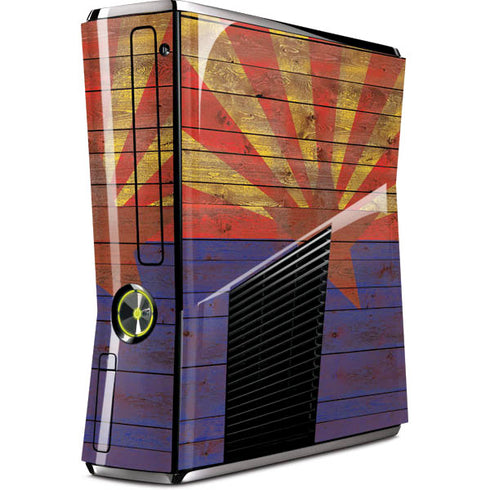 Arizona Flag Dark Wood Xbox 360 Slim (2010) Skin