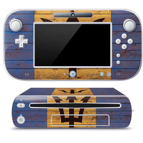 Barbados Flag Dark Wood Wii U (Console + 1 Controller) Skin