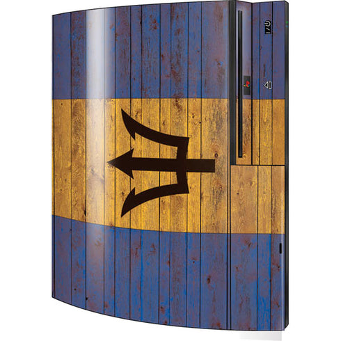 Barbados Flag Dark Wood Playstation 3 & PS3 Skin