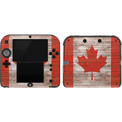 Canadian Flag Dark Wood Nintendo Skins