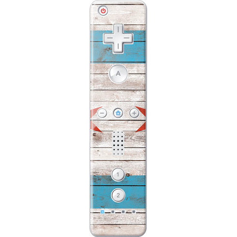 Chicago Flag Dark Wood Nintendo Skins