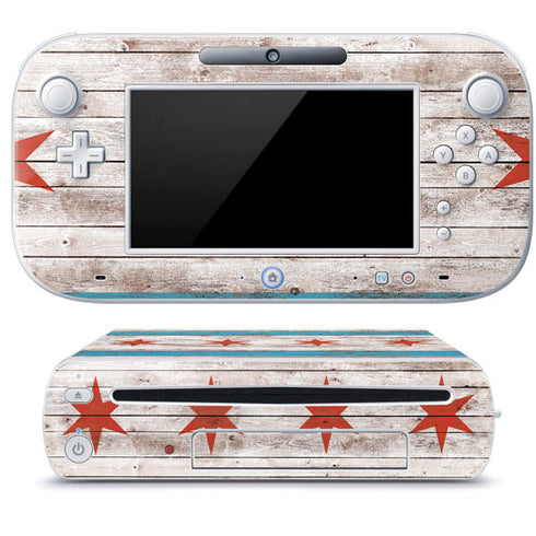 Chicago Flag Dark Wood Wii U (Console + 1 Controller) Skin