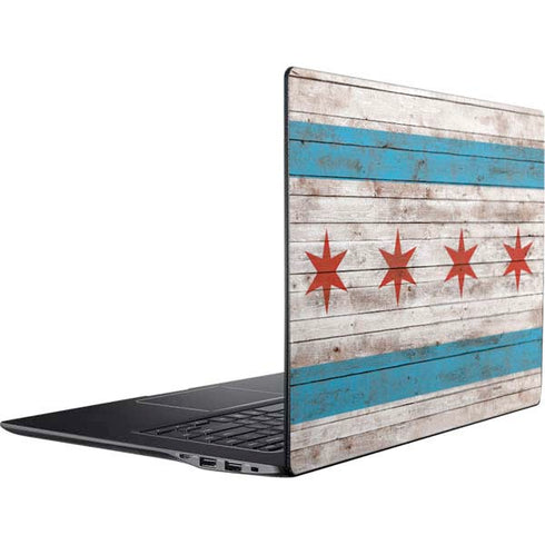 Chicago Flag Dark Wood Ativ Book 9 (15.6in 2014) Skin