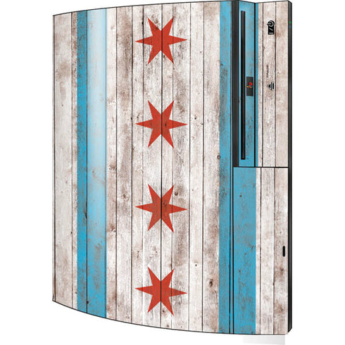 Chicago Flag Dark Wood Playstation 3 & PS3 Skin