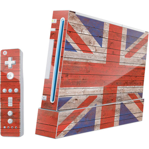 United Kingdom Flag Dark Wood Wii (Includes 1 Controller) Skin