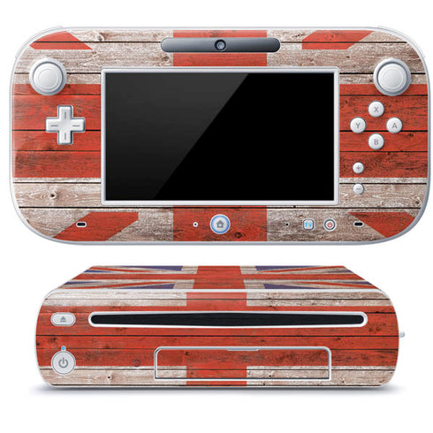 United Kingdom Flag Dark Wood Wii U (Console + 1 Controller) Skin