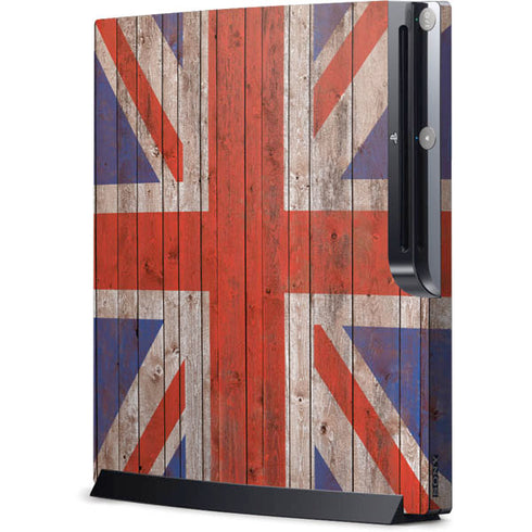 United Kingdom Flag Dark Wood Playstation 3 & PS3 Slim Skin