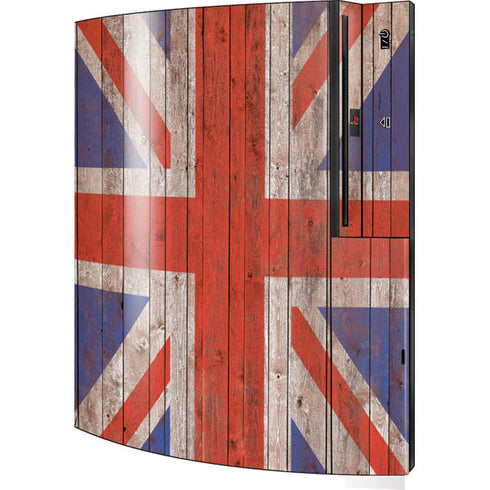 United Kingdom Flag Dark Wood Playstation 3 & PS3 Skin