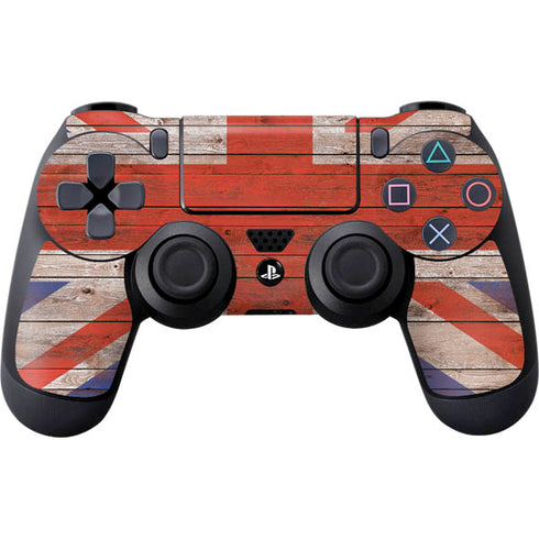 United Kingdom Flag Dark Wood PlayStation PS4 Skins