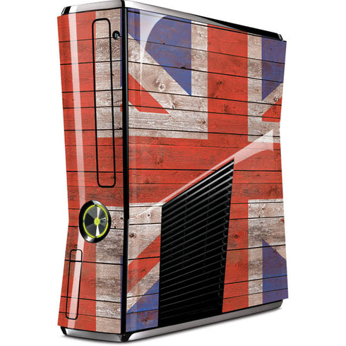 United Kingdom Flag Dark Wood Xbox 360 Slim (2010) Skin
