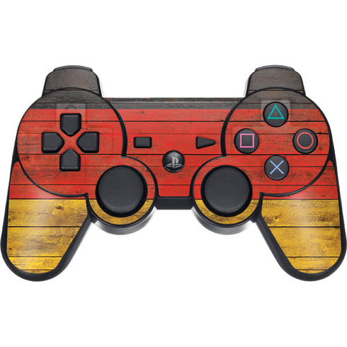German Flag Dark Wood PS3 Dual Shock wireless controller Skin