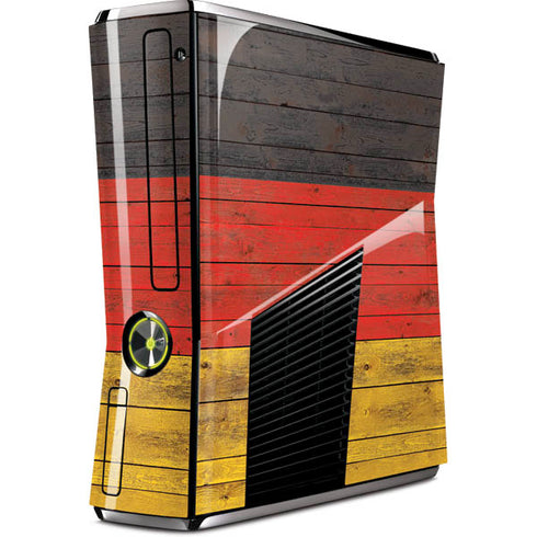 German Flag Dark Wood Xbox 360 Slim (2010) Skin