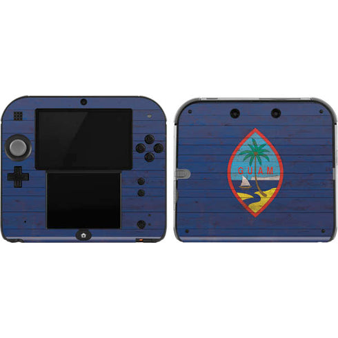 Guam Flag Dark Wood Nintendo Skins