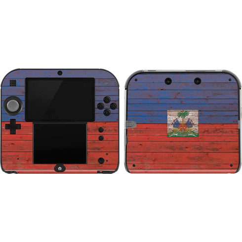 Haiti Flag Dark Wood Nintendo Skins
