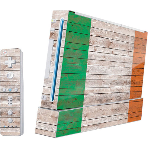 Ireland Flag Dark Wood Nintendo Skins