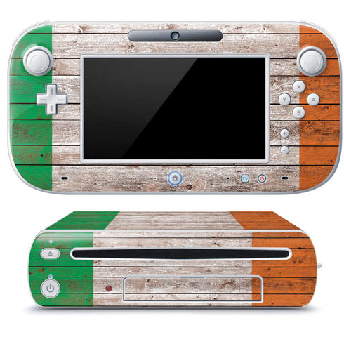 Ireland Flag Dark Wood Wii U (Console + 1 Controller) Skin