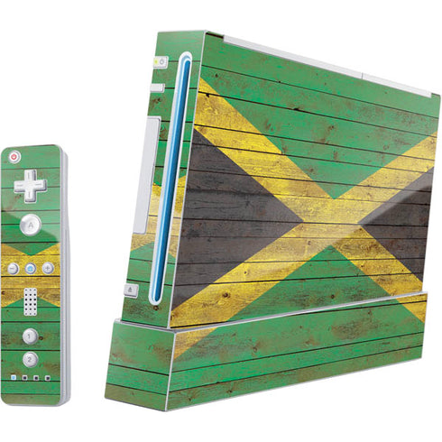 Jamaican Flag Dark Wood Wii (Includes 1 Controller) Skin