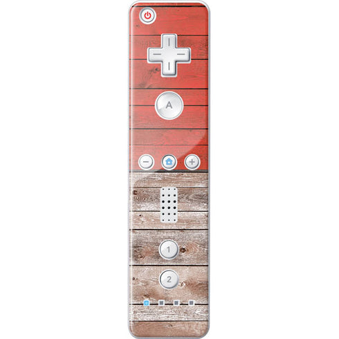 North Carolina Flag Dark Wood Wii Remote Controller Skin