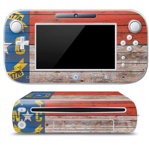 North Carolina Flag Dark Wood Wii U (Console + 1 Controller) Skin