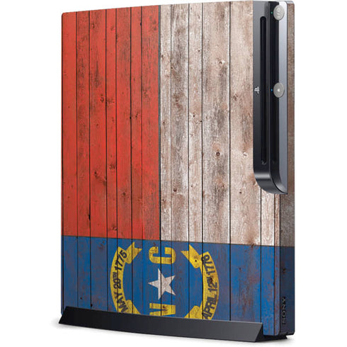 North Carolina Flag Dark Wood Playstation 3 & PS3 Slim Skin