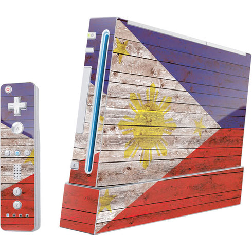 Philippines Flag Dark Wood Nintendo Skins
