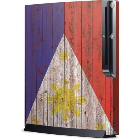 Philippines Flag Dark Wood Playstation 3 & PS3 Slim Skin