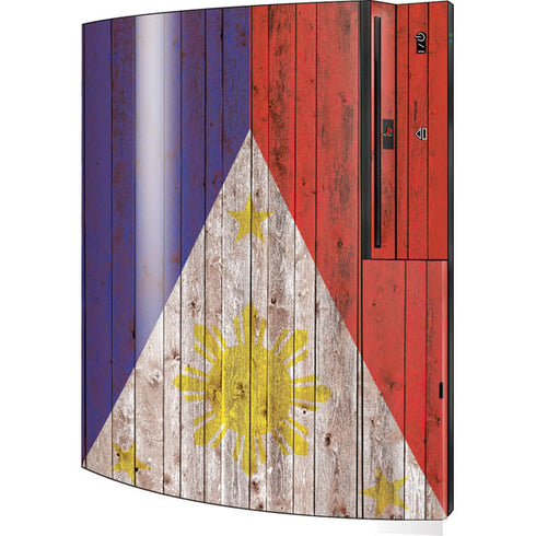 Philippines Flag Dark Wood Playstation 3 & PS3 Skin