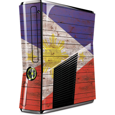 Philippines Flag Dark Wood Xbox 360 Slim (2010) Skin