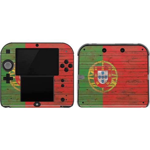 Portuguese Flag Dark Wood Nintendo 2DS Skin