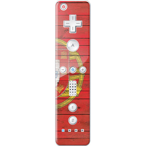 Portuguese Flag Dark Wood Wii Remote Controller Skin