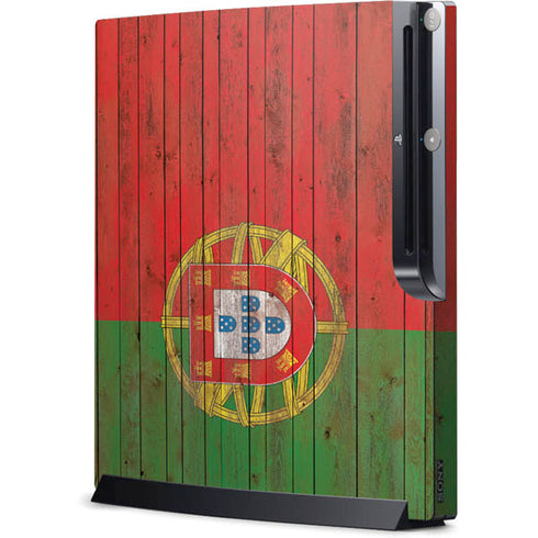 Portuguese Flag Dark Wood Playstation 3 & PS3 Slim Skin