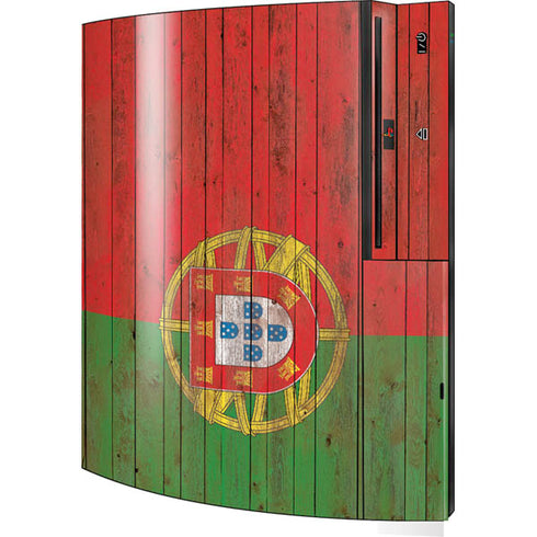 Portuguese Flag Dark Wood Playstation 3 & PS3 Skin