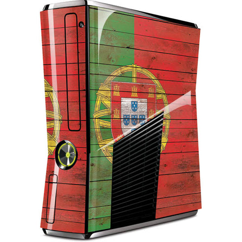 Portuguese Flag Dark Wood Xbox 360 Slim (2010) Skin