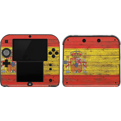 Spain Flag Dark Wood Nintendo 2DS Skin